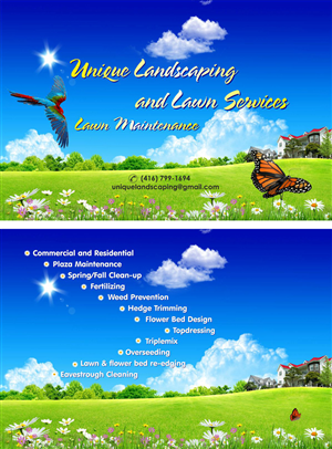 Flyer Design by IneseRo for Unique Landscaping and Lawn Services | Design: #1596319