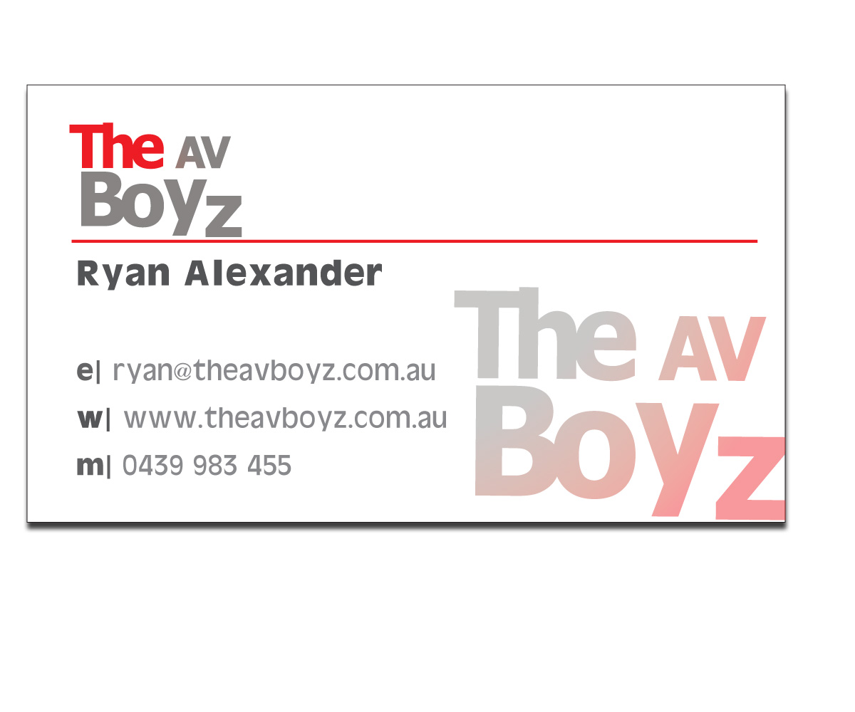 Business Card Design by elviavillalta for The AV Boyz | Design #1596512
