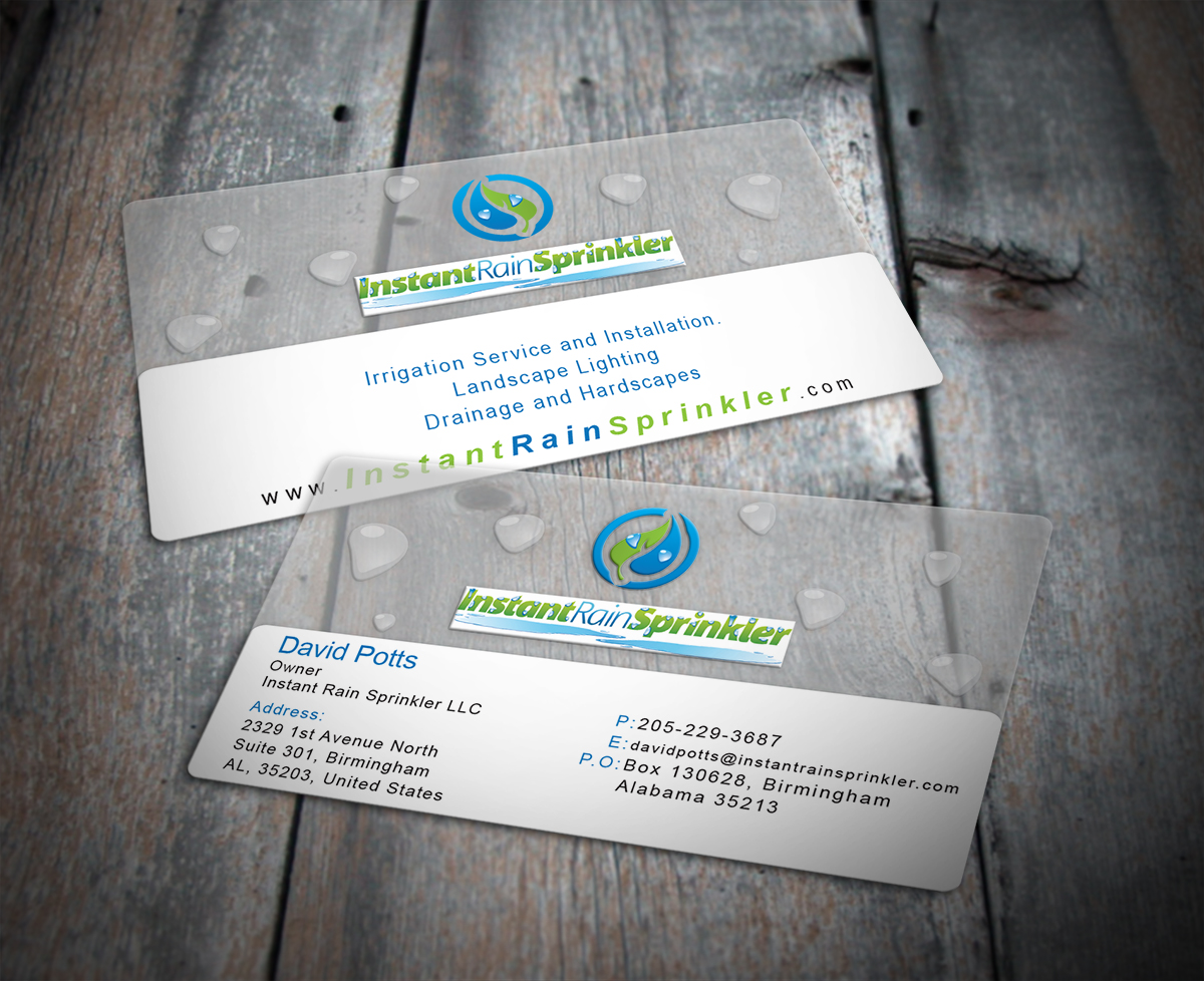Business Card Design by MT for Instant Rain Sprinkler LLC | Design: #1987121