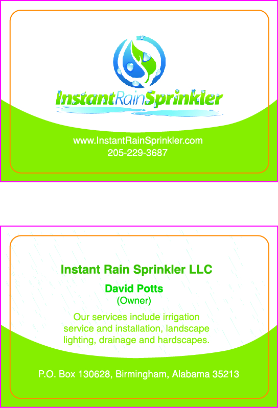Business Card Design by Creative hub for Instant Rain Sprinkler LLC | Design #1979535