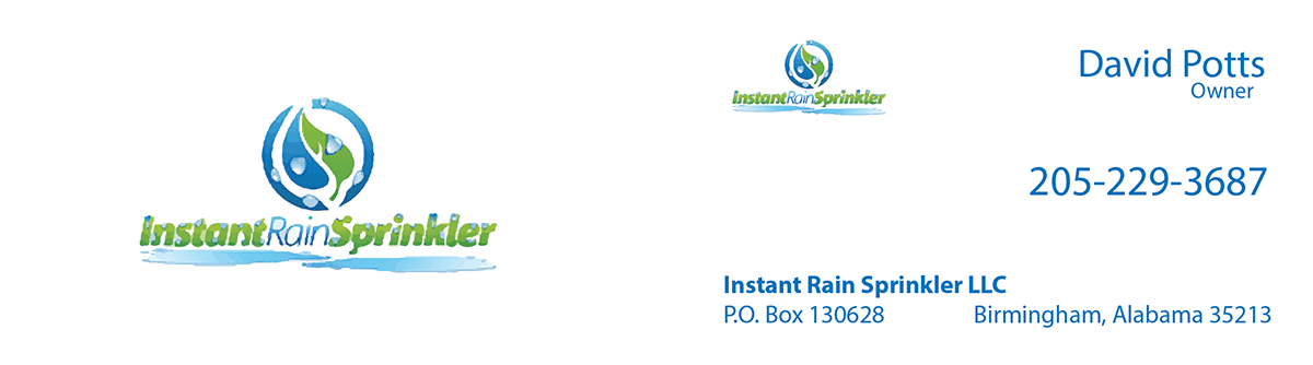 Business Card Design by Phillipe Souza for Instant Rain Sprinkler LLC | Design #1954369