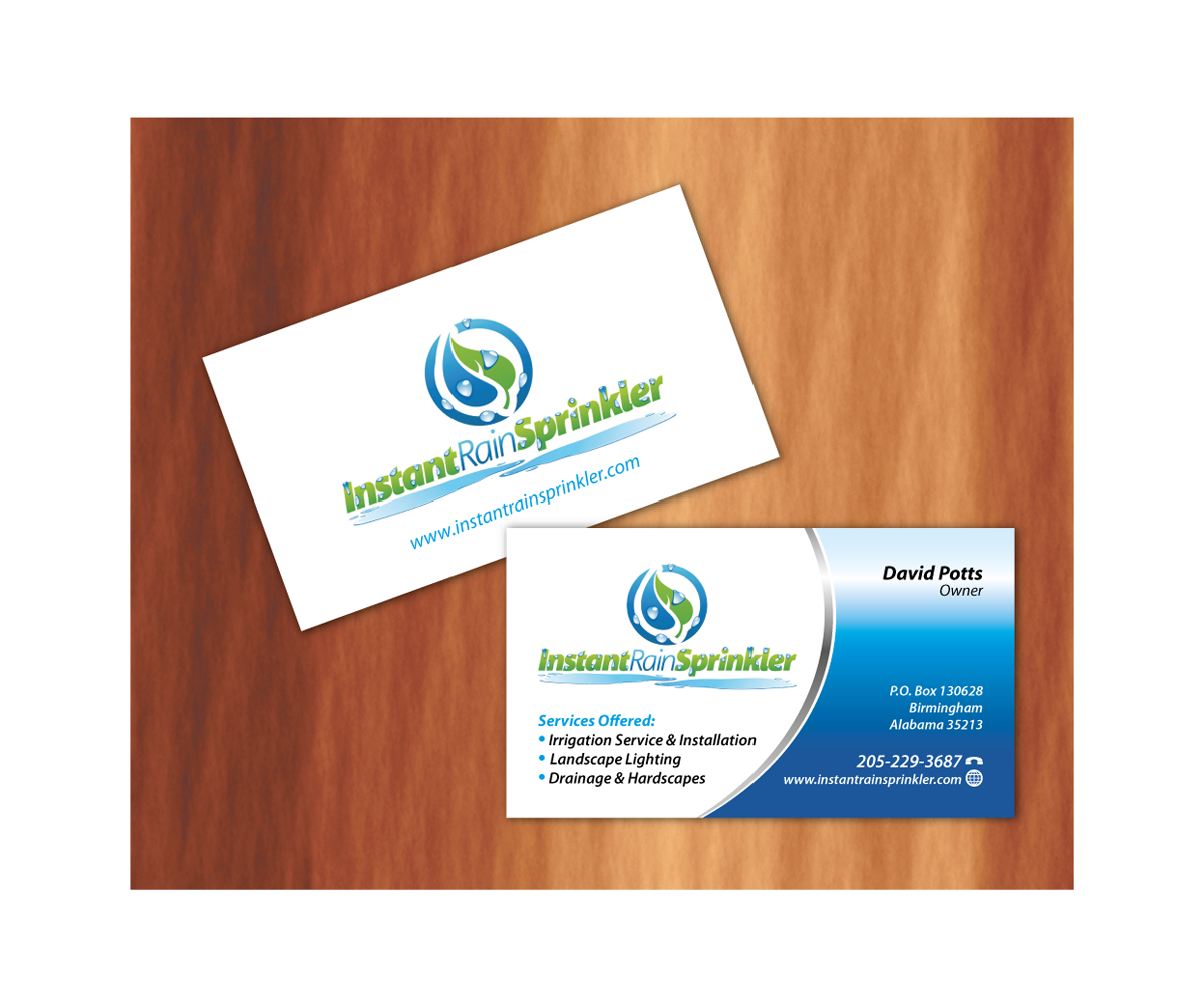 Business Card Design by raydesign for Instant Rain Sprinkler LLC | Design #1959245