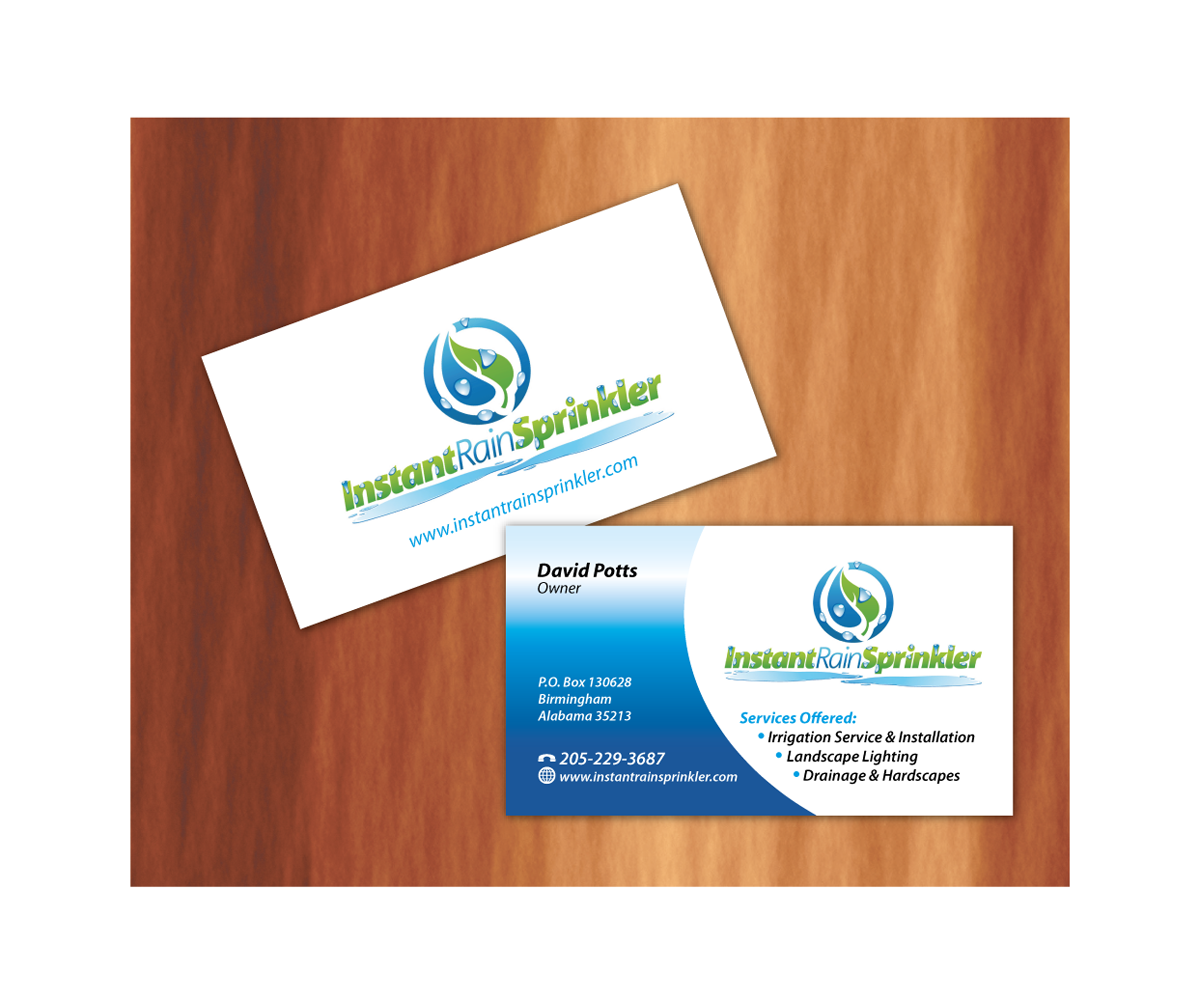 Business Card Design by raydesign for Instant Rain Sprinkler LLC | Design #1959285
