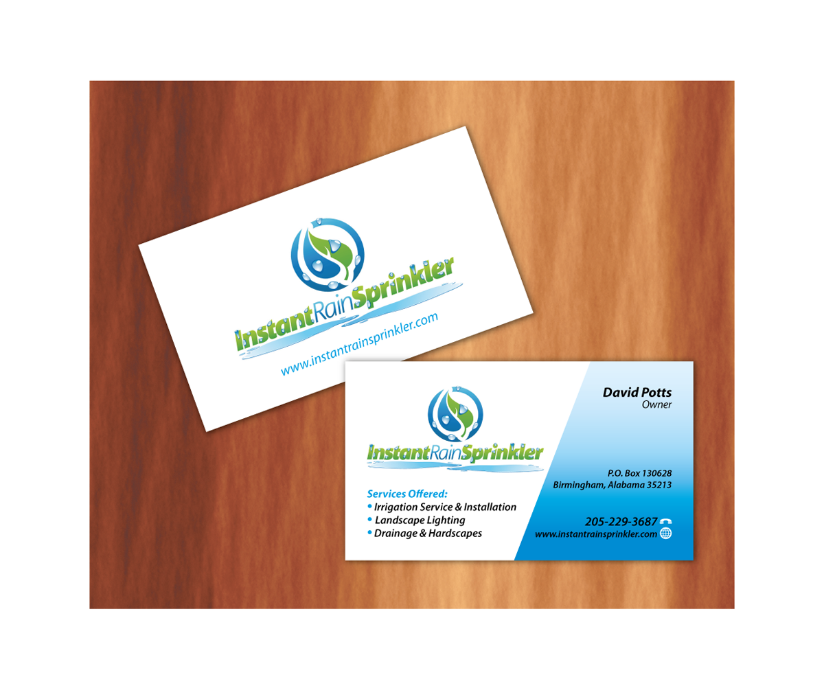 Business Card Design by raydesign for Instant Rain Sprinkler LLC | Design #1959300