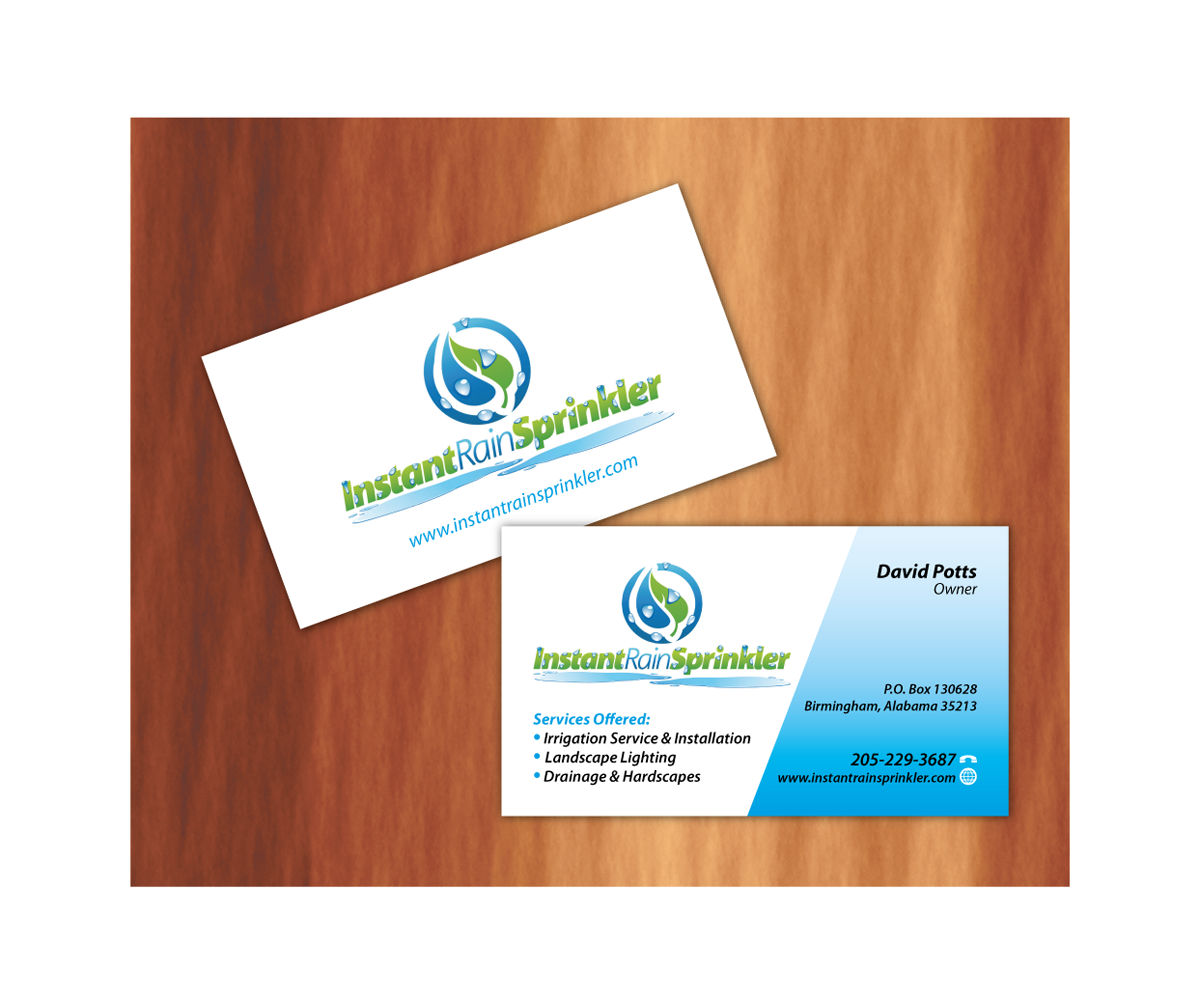 Business Card Design by raydesign for Instant Rain Sprinkler LLC | Design #1959302