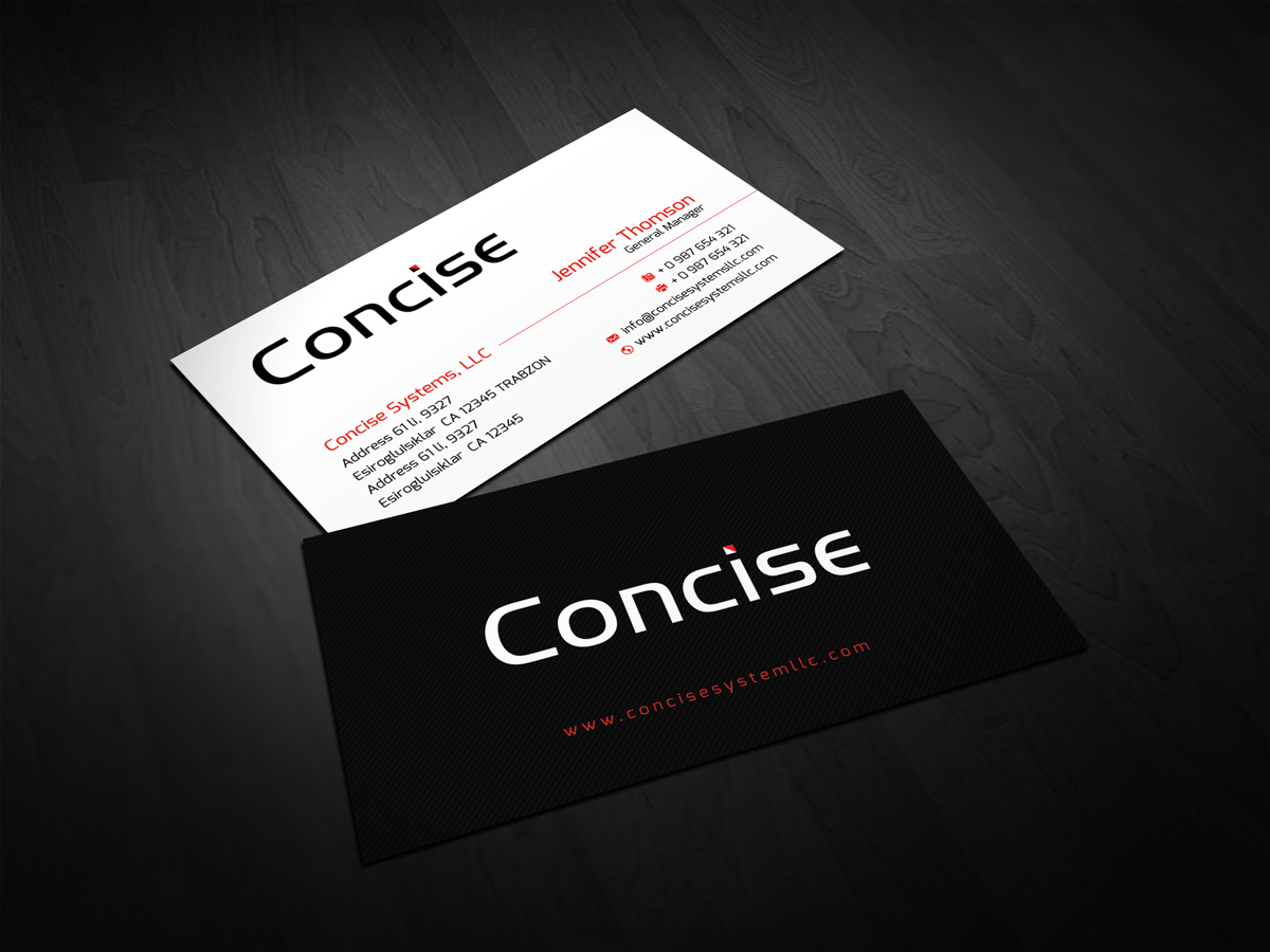 Business Card Design by diRtY.EMM for Concise Systems, LLC | Design #1597366