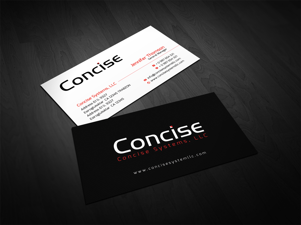 Business Card Design by diRtY.EMM for Concise Systems, LLC | Design #1597368