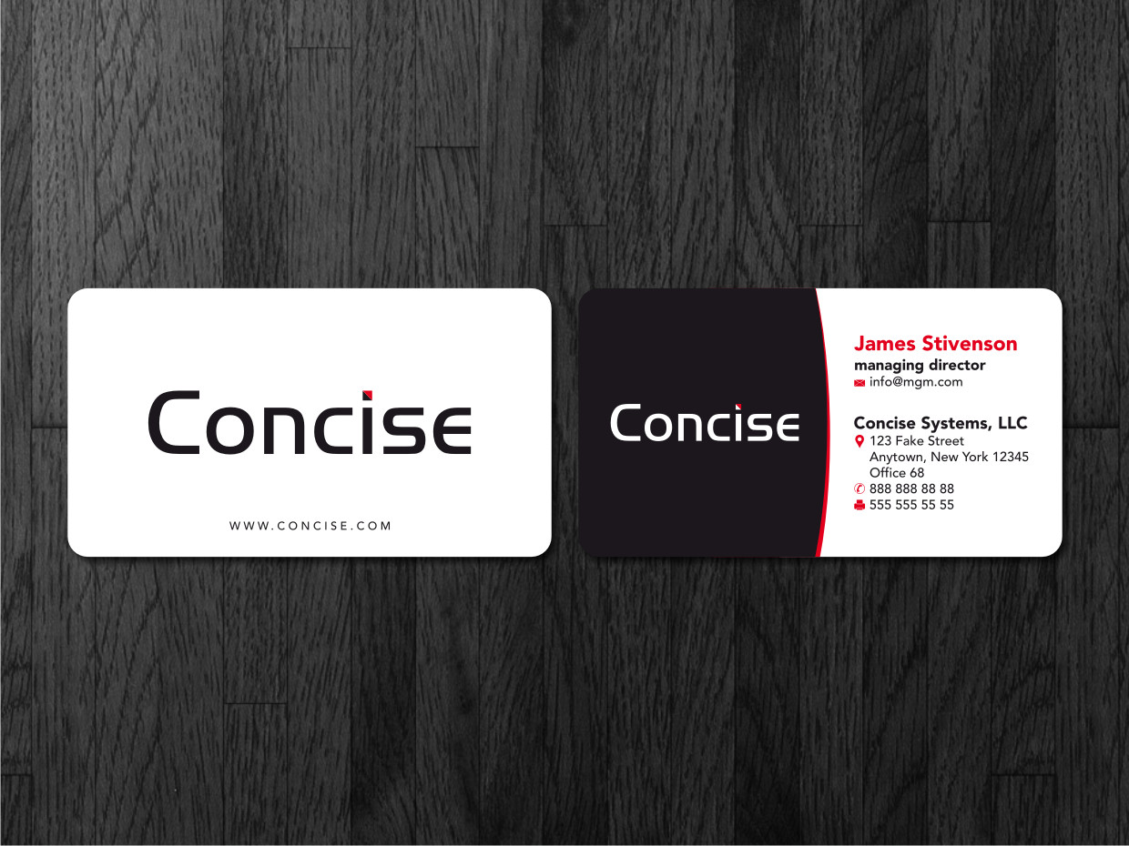 Business Card Design by Atvento Graphics for Concise Systems, LLC | Design #1604946