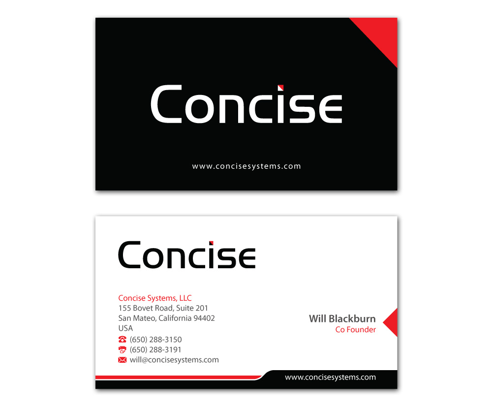 Business Card Design by MDesign for Concise Systems, LLC | Design #1605260