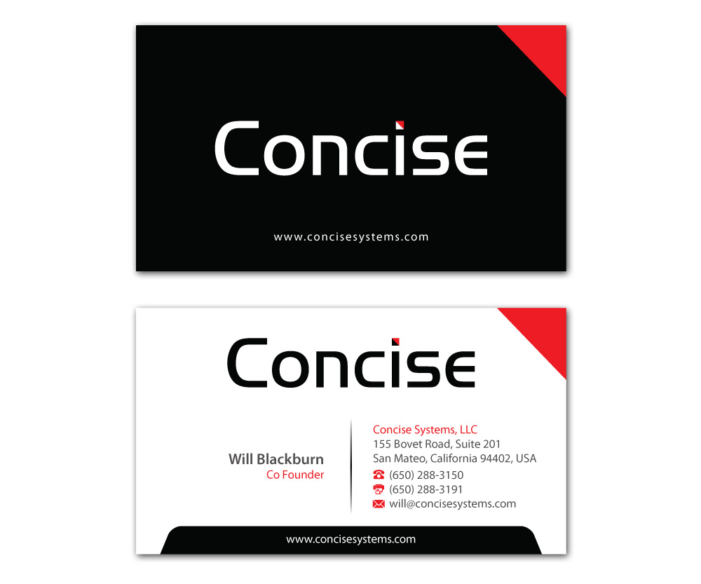 Business Card Design by MDesign for Concise Systems, LLC | Design #1605261