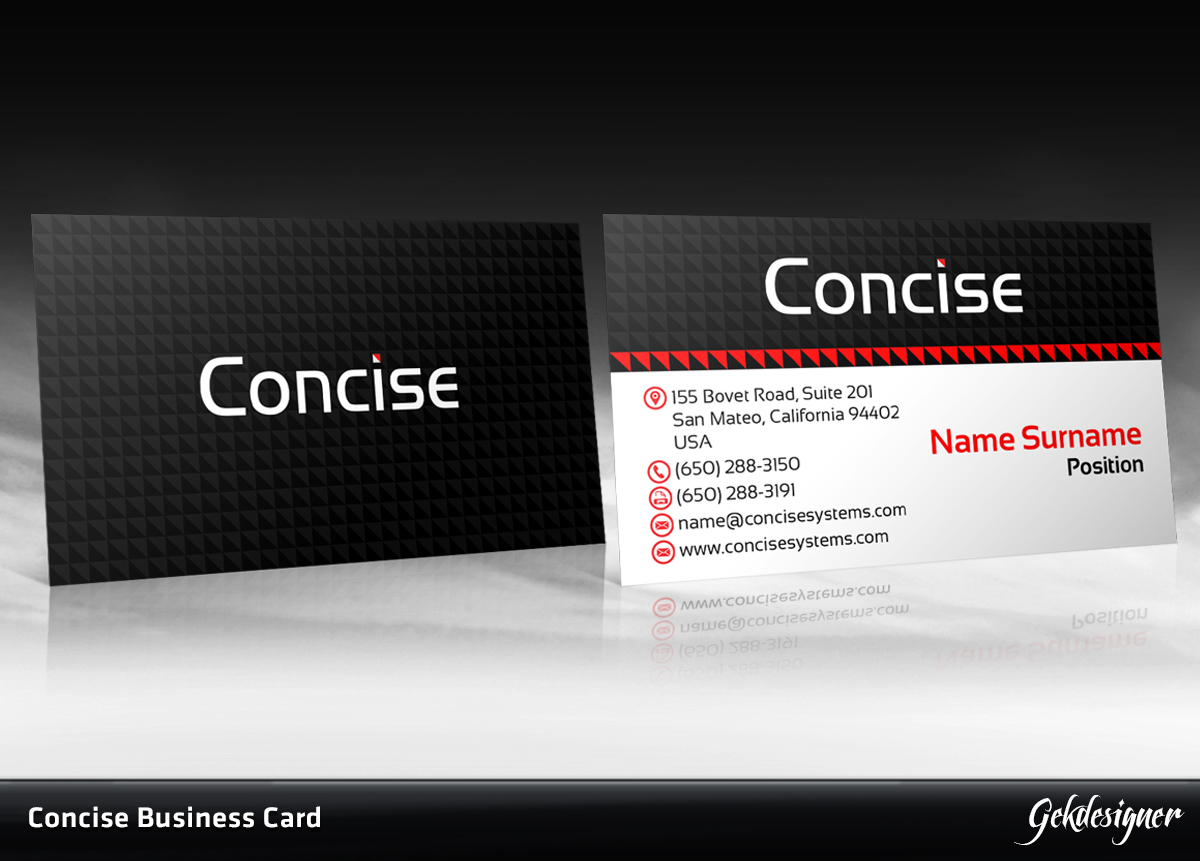 Business Card Design by gekgrfx for Concise Systems, LLC | Design #1607243