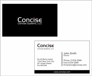 Visitenkarten-Design von Web n Graphic Group für Concise Systems, LLC | Design #1610520