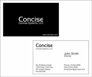 Business Card Design by Web n Graphic Group for Concise Systems, LLC | Design: #1610658