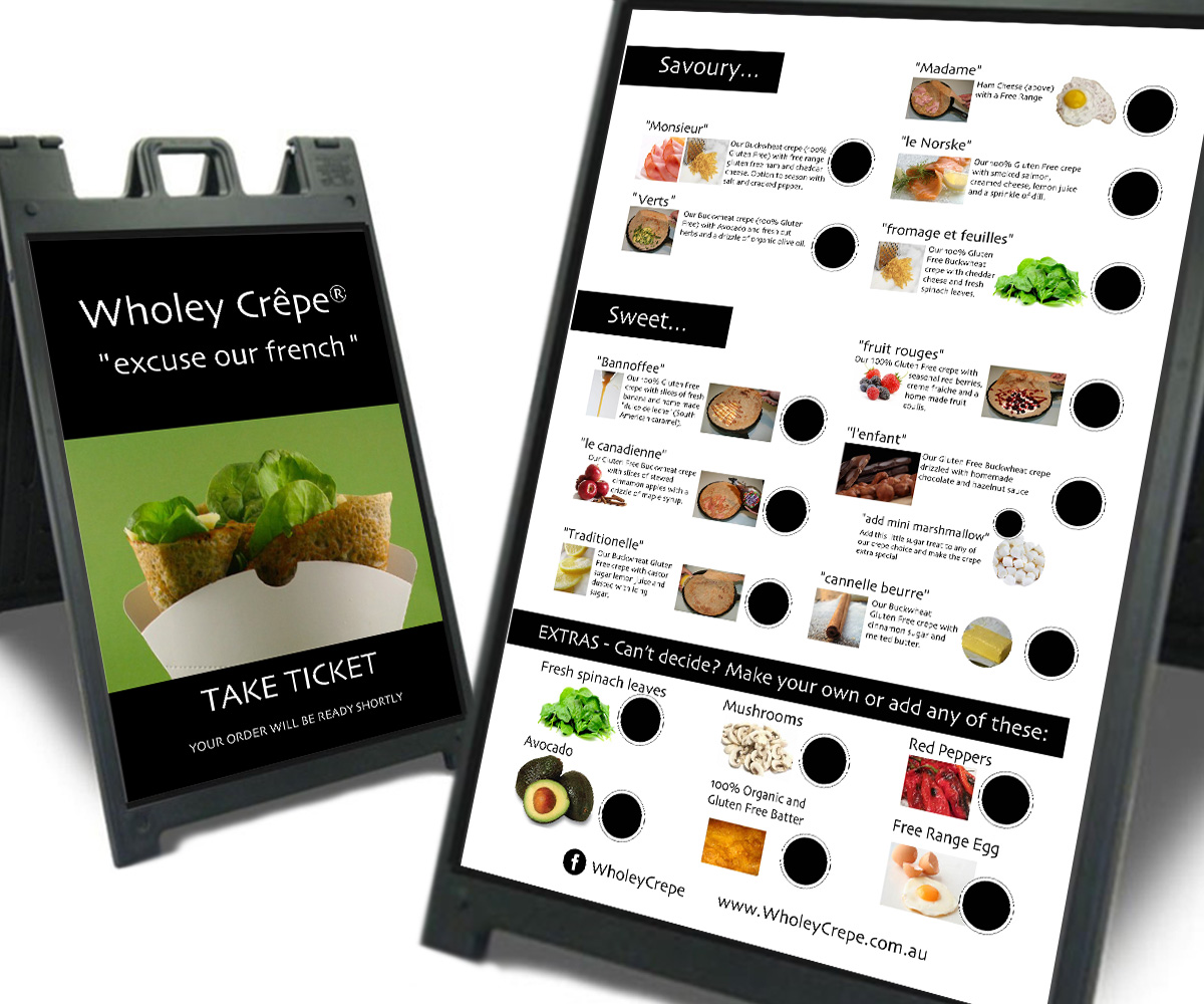 menu sign design