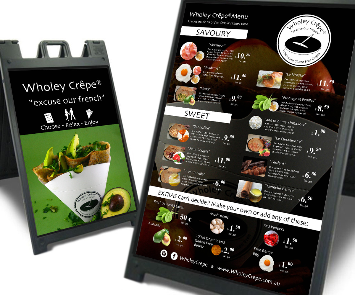 Signage Design by senja for Wholey Crepe | Design #6025973