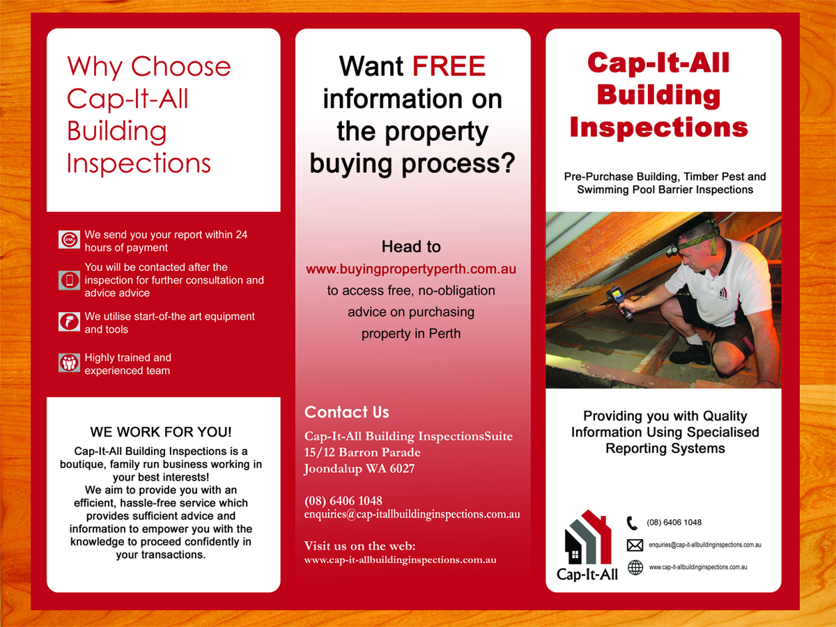Flyer Design by Yegeta for Cap-It-All Building Inspections | Design #5943293