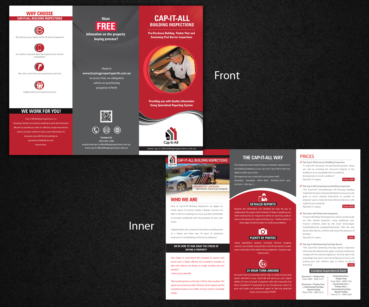 Diseño de Flyer por Ovimatic para Cap-It-All Building Inspections | Diseño #5932606