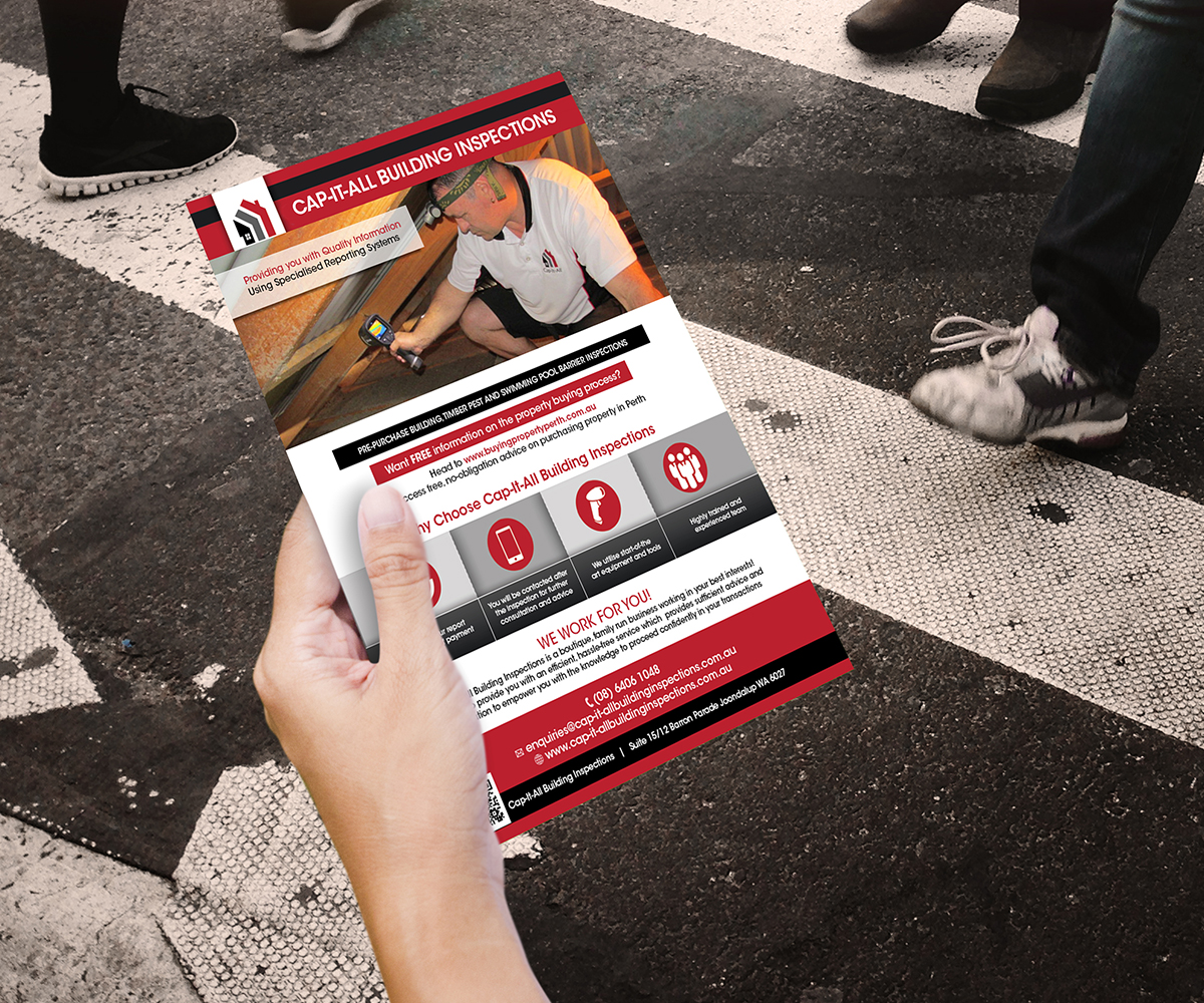 Flyer Design by KreativeDesk for Cap-It-All Building Inspections | Design #5939506