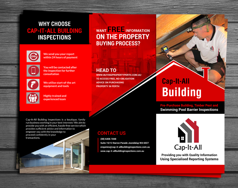 Diseño de Flyer por debdesign para Cap-It-All Building Inspections | Diseño #5911875
