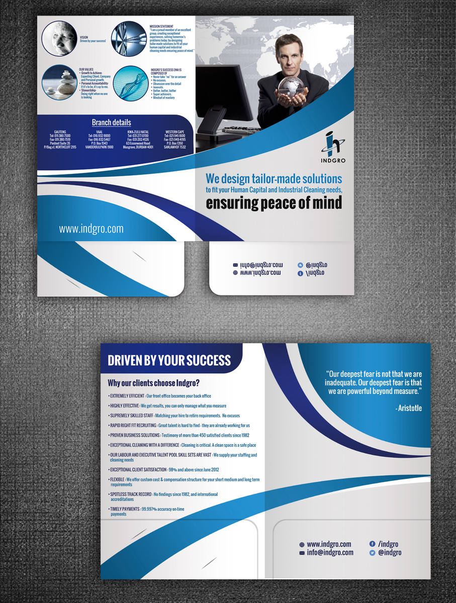 Brochure Design by ESolz Technologies for Indgro (Pty) Ltd | Design: #5994388