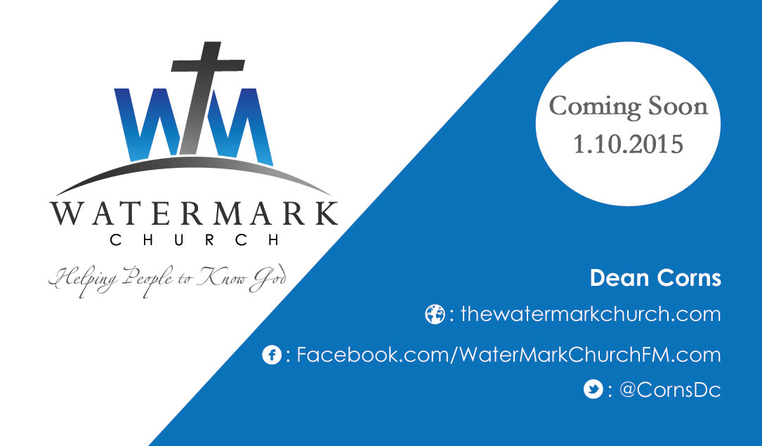 Visitenkarten-Design von mansingp für The WaterMark Church | Design #5955046