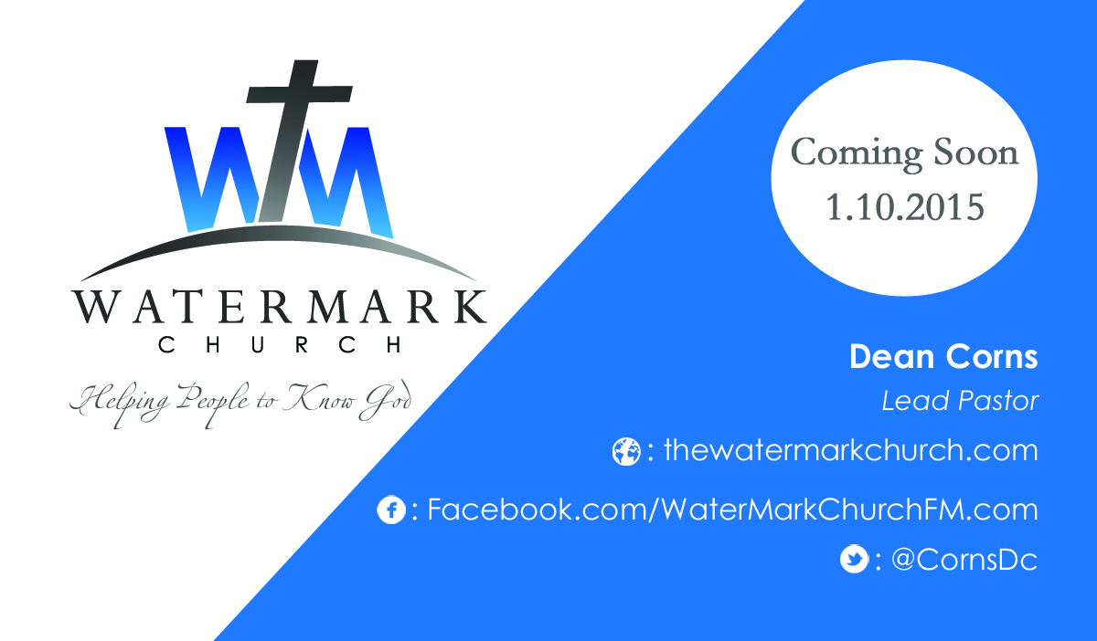 Diseño de Tarjeta de Presentación por mansingp para The WaterMark Church | Diseño #5976045