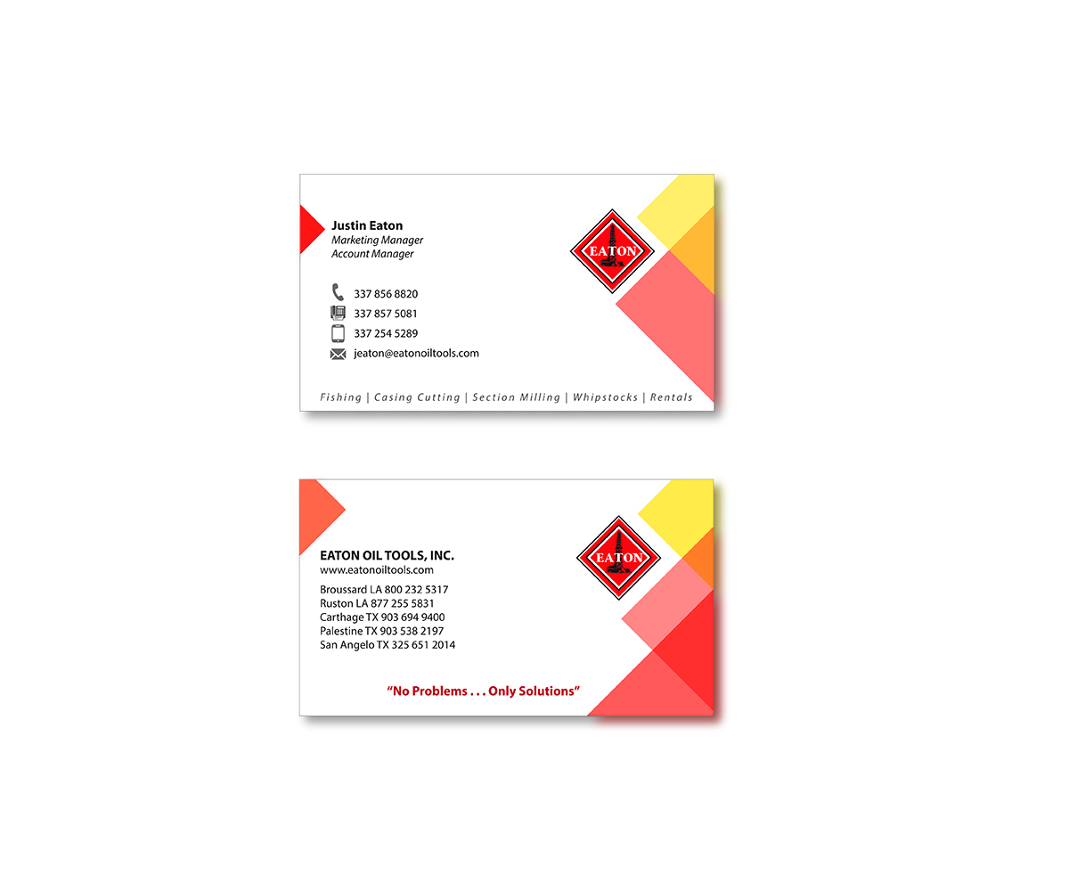 Business Card Design by Mahsa Namvar for Eaton Oil Tools, Inc. | Design #5932761