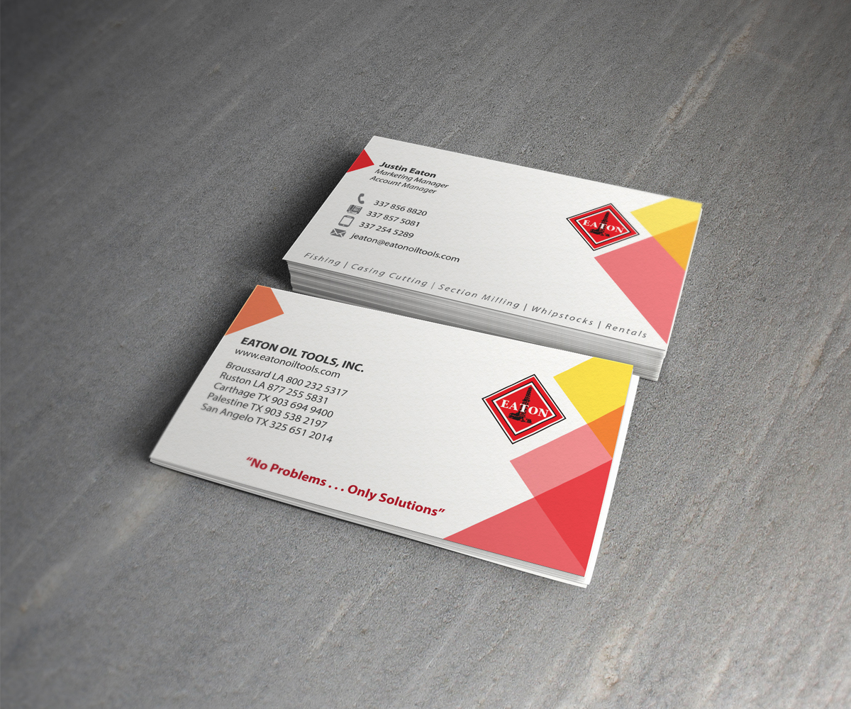 Business Card Design by Mahsa Namvar for Eaton Oil Tools, Inc. | Design #5932767