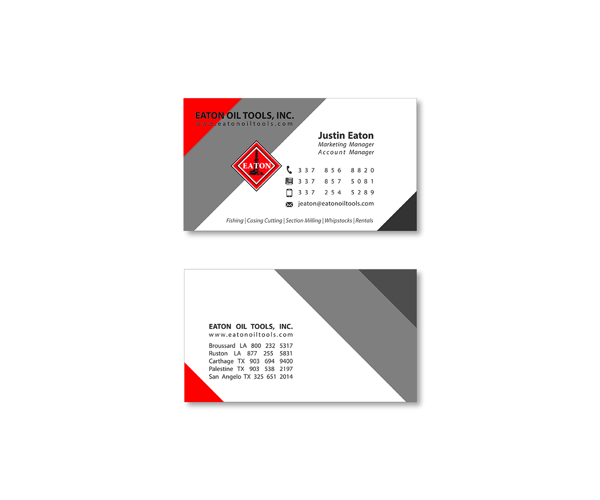 Business Card Design by Mahsa Namvar for Eaton Oil Tools, Inc. | Design #5932799