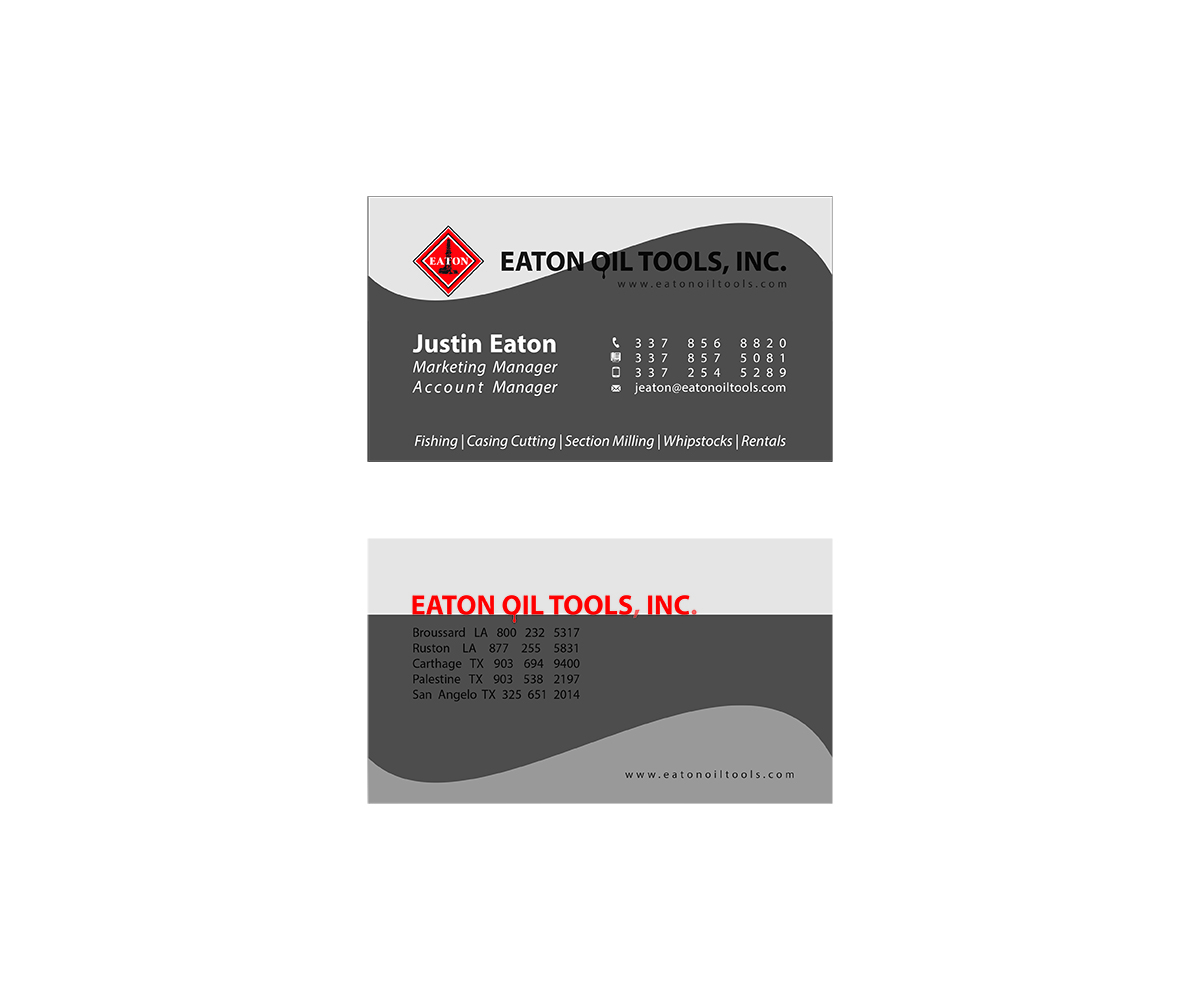Business Card Design by Mahsa Namvar for Eaton Oil Tools, Inc. | Design #5932841
