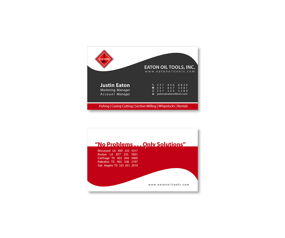 Diseño de Tarjeta de Presentación por Mahsa Namvar para Eaton Oil Tools, Inc. | Diseño #5932878