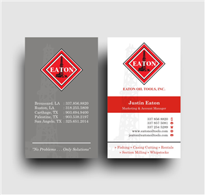 Business Card Design by INDIAN_Ashok for Eaton Oil Tools, Inc. | Design: #5919048
