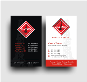 Visitenkarten-Design von INDIAN_Ashok für Eaton Oil Tools, Inc. | Design: #5919050