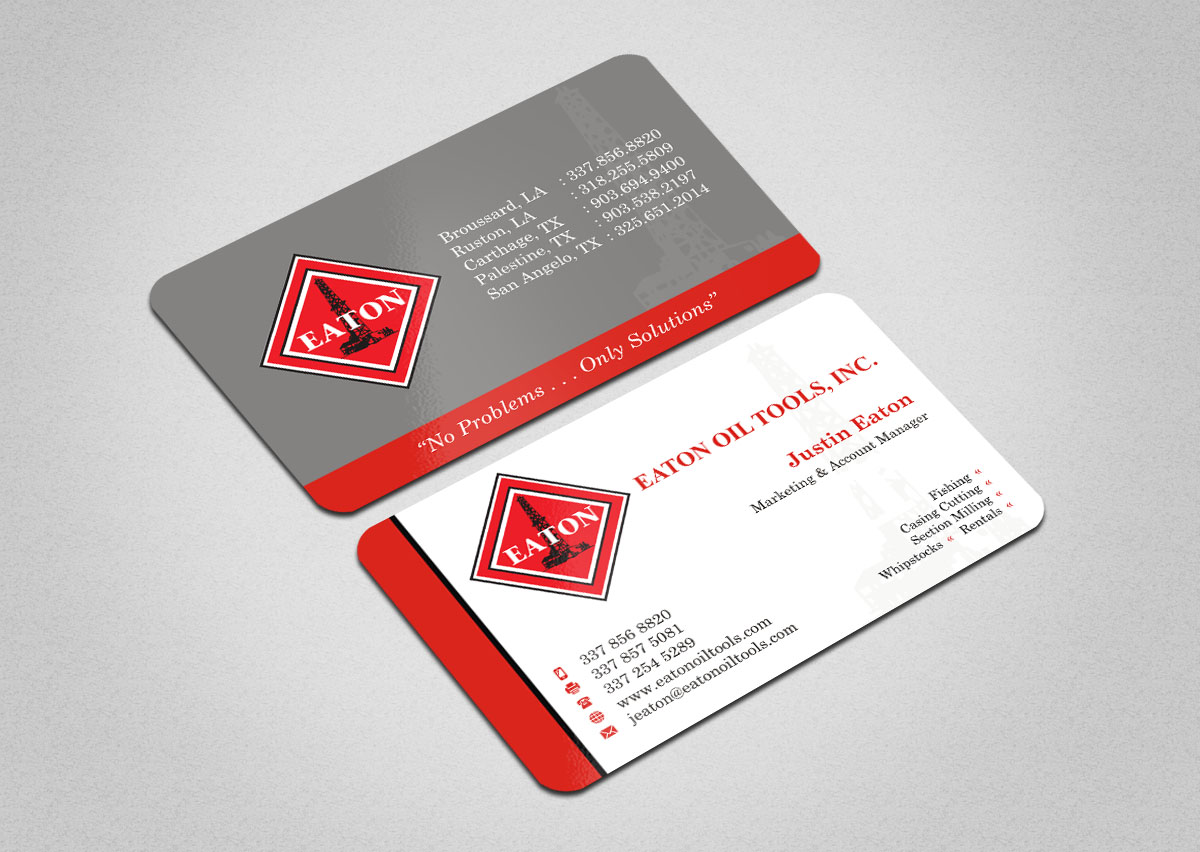 Business Card Design by INDIAN_Ashok for Eaton Oil Tools, Inc. | Design #5919057