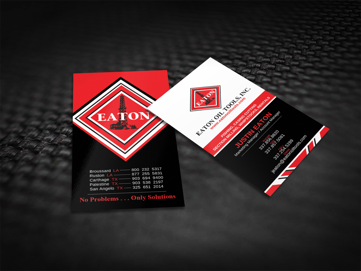 Visitenkarten-Design von diRtY.EMM für Eaton Oil Tools, Inc. | Design #5921176