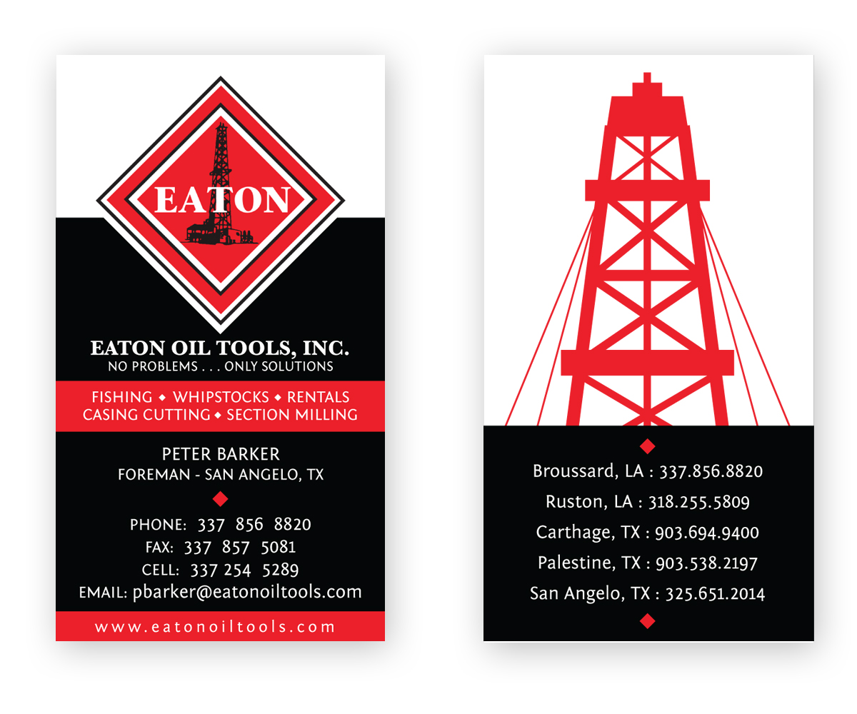 Business Card Design by Jacky Reynolds for Eaton Oil Tools, Inc. | Design #5916378