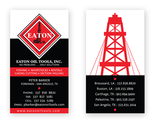 Business Card Design by Jacky Reynolds for Eaton Oil Tools, Inc. | Design: #5916378