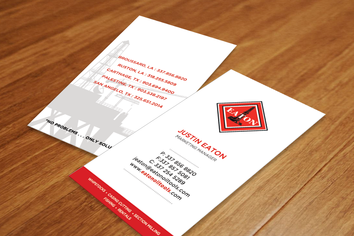 Business Card Design by Sarah Mathews for Eaton Oil Tools, Inc. | Design #5930847