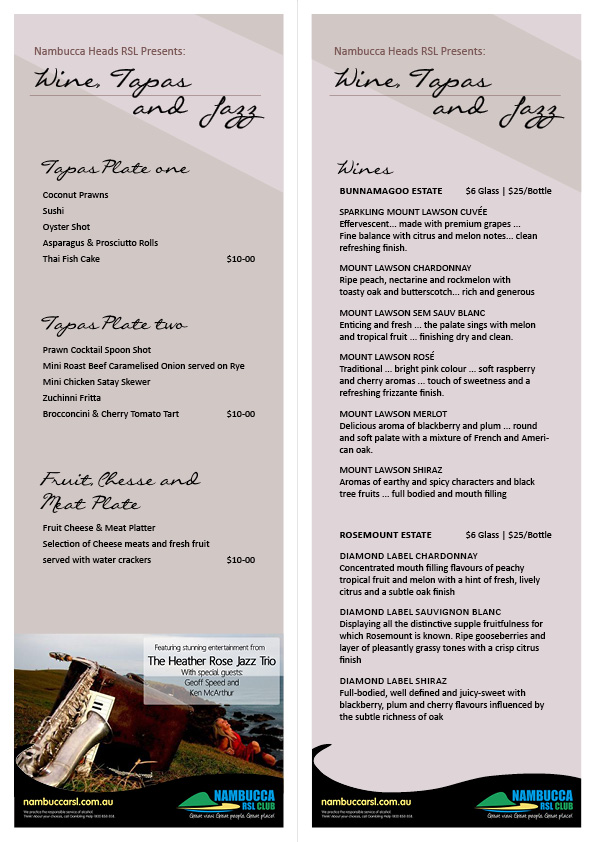Brochure Design by sahmkeily for Nambucca Heads RSL Club | Design: #1601154