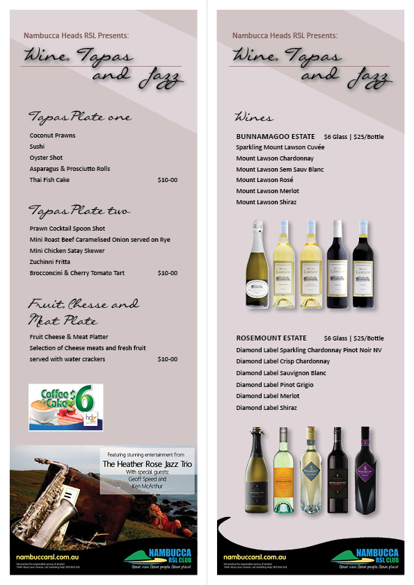 Diseño de Brochure por sahmkeily para Nambucca Heads RSL Club | Diseño #1617199
