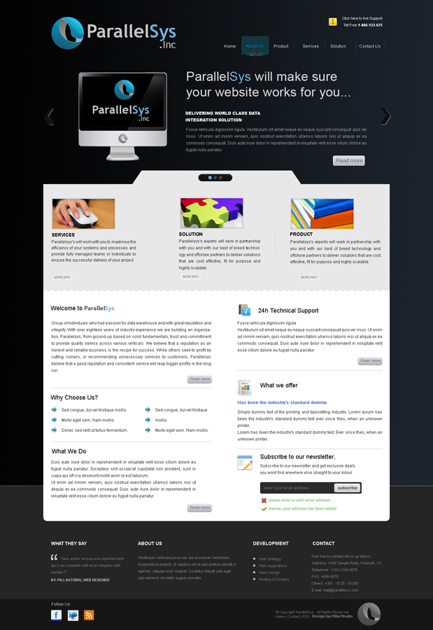 Web Design by AriefK for ParallelSys Inc | Design: #323246