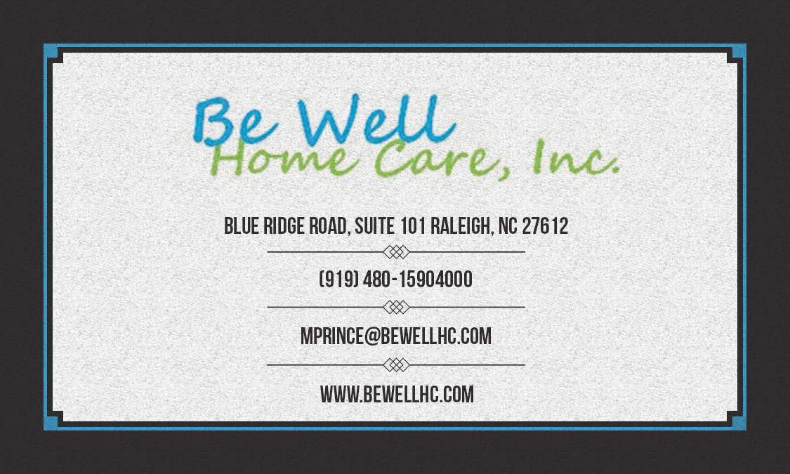 Business Card Design by sanjeewasen for Be Well Home Care | Design #5950000