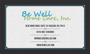 Visitenkarten-Design von sanjeewasen für Be Well Home Care | Design: #5950000
