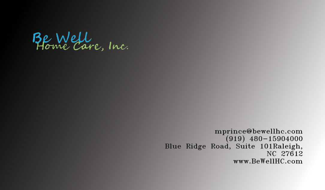 Business Card Design by ganesha27 for Be Well Home Care | Design #5949801