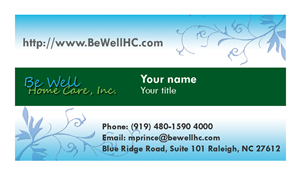 Business Card Design by Samyon for Be Well Home Care | Design #5962787