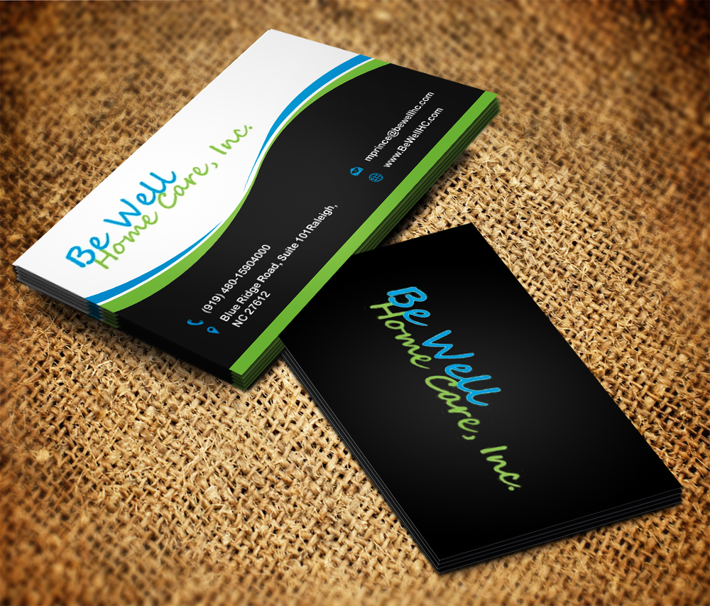 Business Card Design by Owaisias for Be Well Home Care | Design #5953849