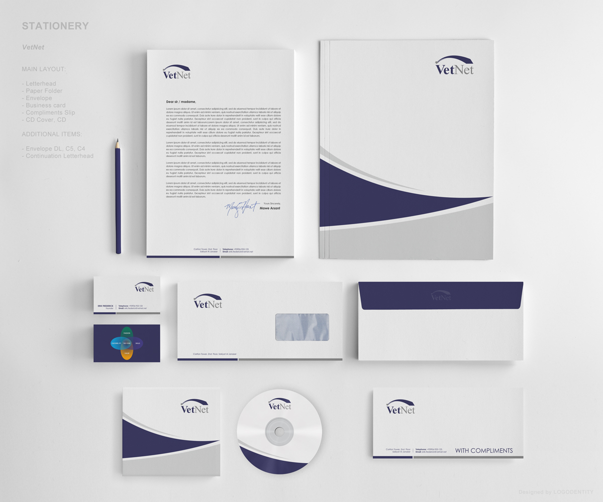 Stationery Design by logodentity for VetNet | Design #1619565