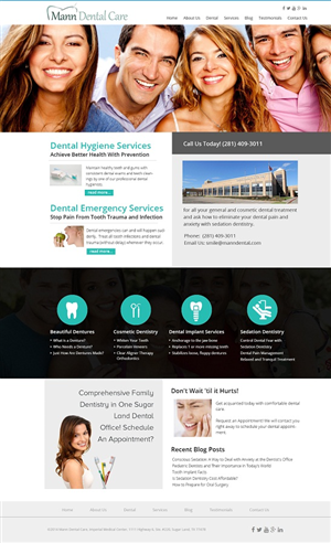 Diseño de Página de Aterrizaje por Kuldeepak para Mann Dental Care, P.A. | Diseño: #5944005