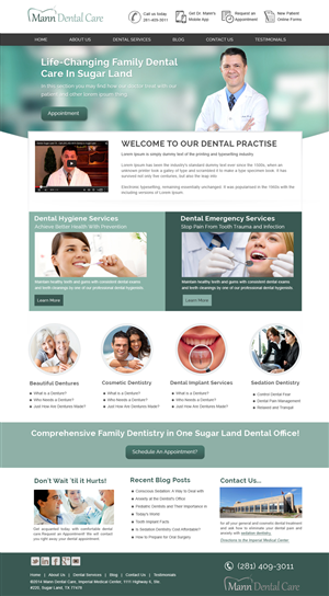 Landing Page Design by webxvision for Mann Dental Care, P.A. | Design: #5968985