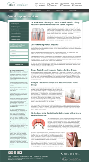 Landing Page Design by webxvision for Mann Dental Care, P.A. | Design: #5968994